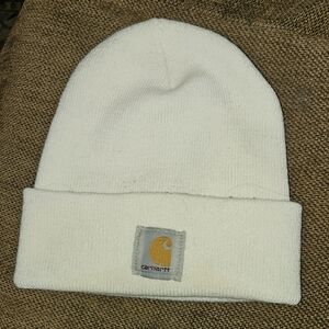 Mens Carhartt Winter White Beanie Hat